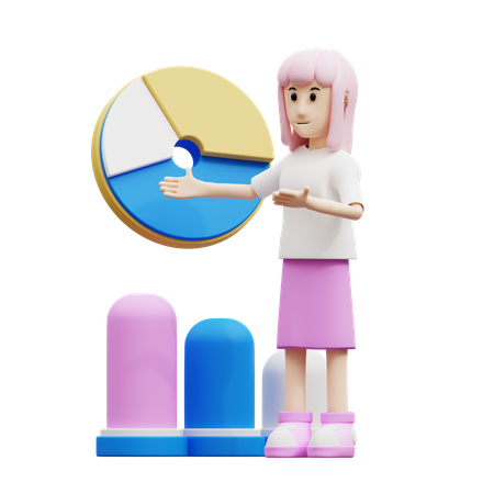 Mujer haciendo análisis  3D Illustration