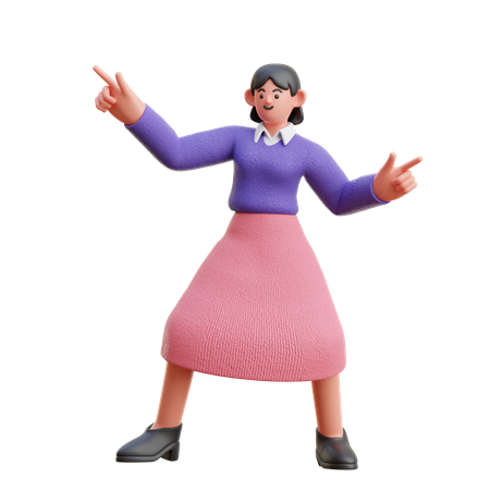 Mujer haciendo baile  3D Illustration