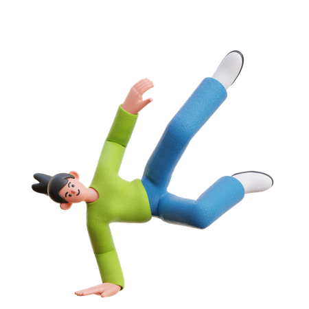 Mujer haciendo breakdance  3D Illustration