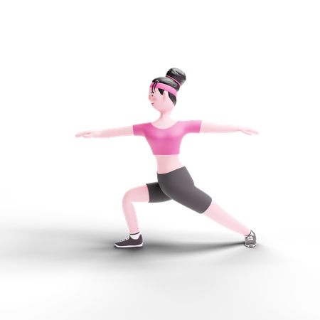 Mujer haciendo ejercicio  3D Illustration