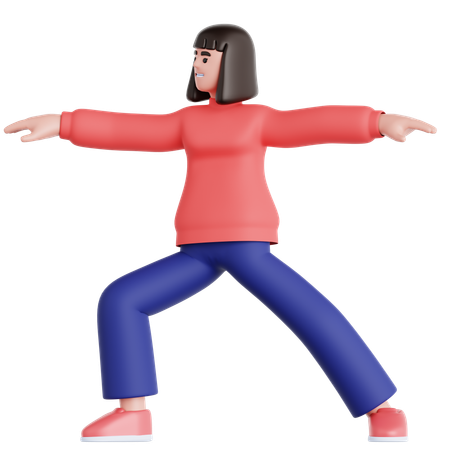 Mujer haciendo ejercicio de yoga  3D Illustration