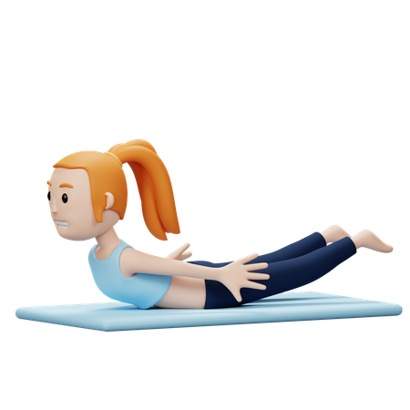 Mujer haciendo postura de yoga de loto  3D Illustration