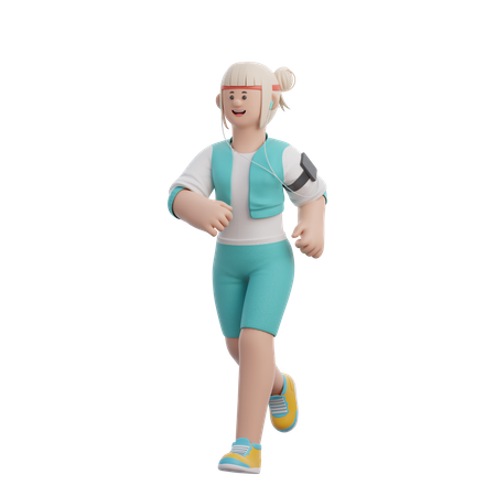 Mujer haciendo jogging  3D Illustration