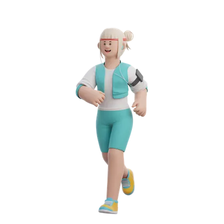 Mujer haciendo jogging  3D Illustration