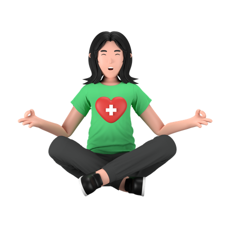 Mujer haciendo yoga  3D Icon