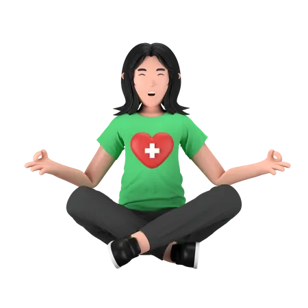 Mujer haciendo yoga  3D Icon