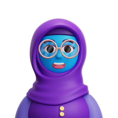 Hiyab de mujer con gafas  3D Icon