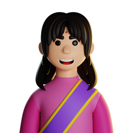 Mujer india  3D Icon