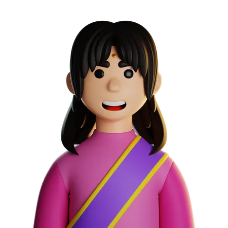 Mujer india  3D Icon
