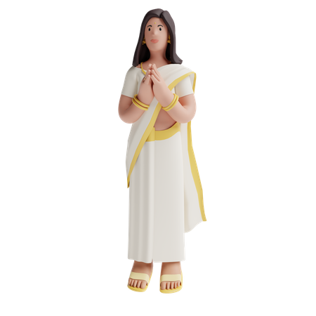 Mujer india en sari  3D Illustration