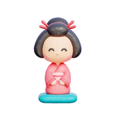 Mujer japonesa  3D Icon