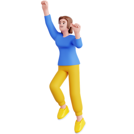 Mujer lista para volar  3D Illustration