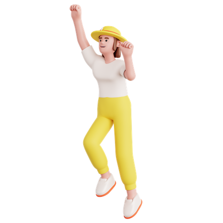 Mujer lista para volar  3D Illustration