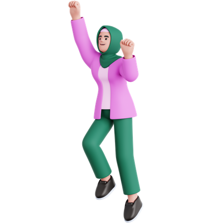 Mujer lista para volar  3D Illustration