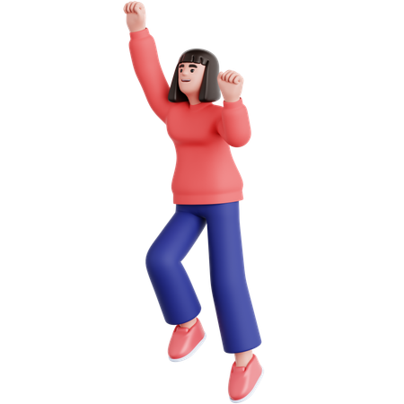 Mujer lista para volar  3D Illustration