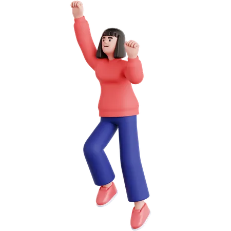 Mujer lista para volar  3D Illustration