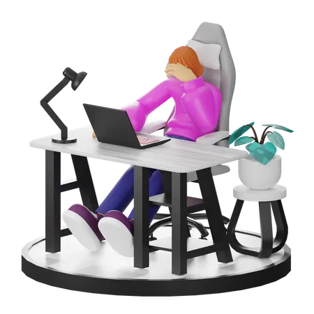 Mareos femeninos en el trabajo  3D Illustration