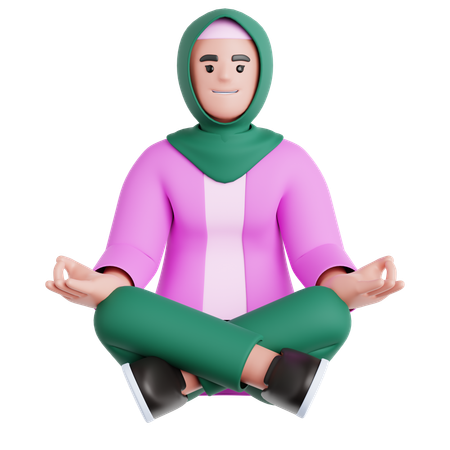 Meditación mujer  3D Illustration