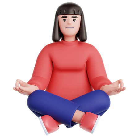 Meditación mujer  3D Illustration