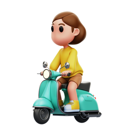 Mujer andando en bicicleta  3D Icon