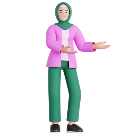 Mujer mostrando algo  3D Illustration