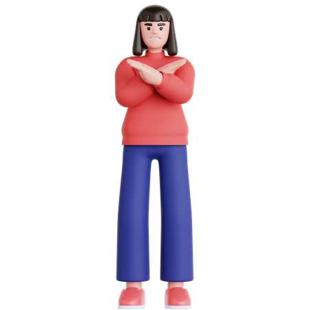 Mujer mostrando desacuerdo  3D Icon