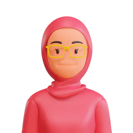 Mujer musulmana con óptica  3D Illustration