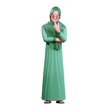Mujer musulmana confunde  3D Illustration