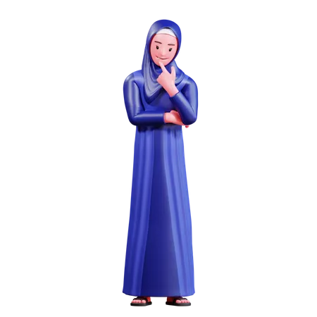 Mujer musulmana confunde  3D Illustration