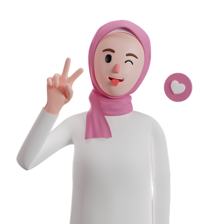 Mujer musulmana dando pose  3D Illustration