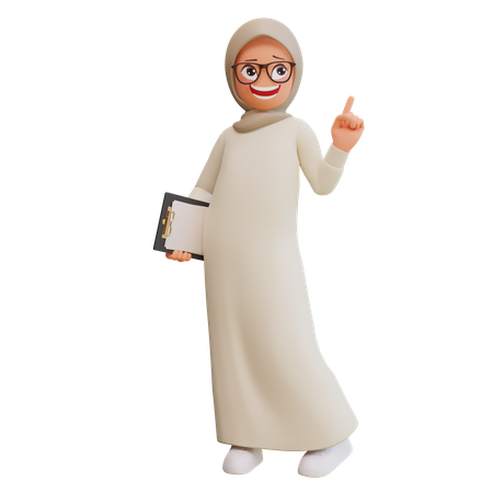 Mujer musulmana feliz posando  3D Icon