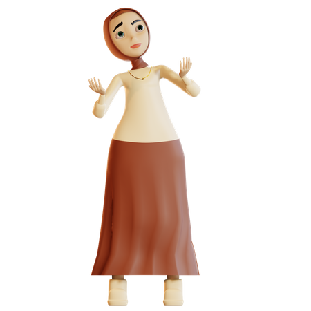 Mujer musulmana haciendo oración  3D Illustration
