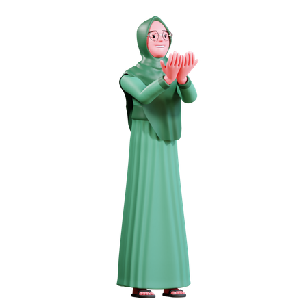 Mujer musulmana rezando  3D Illustration