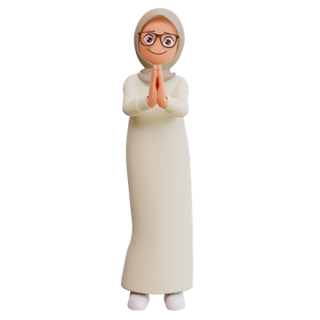 Mujer musulmana rezando  3D Icon