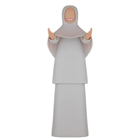 Ilustracion 3 D Mujer Musulmana Hajj 3D Illustration