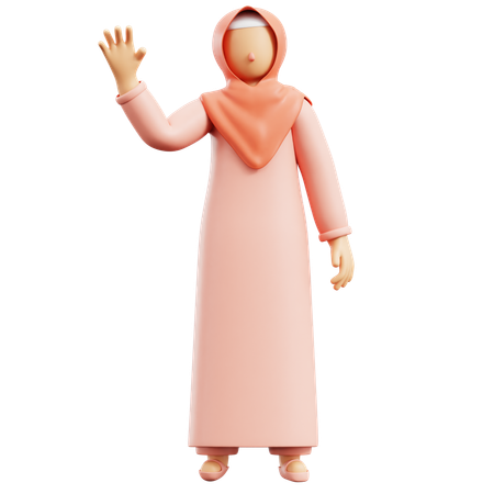 Saludo de mujer musulmana  3D Illustration