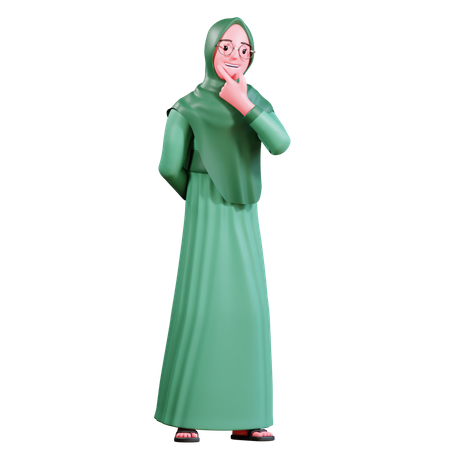 Mujer musulmana jugando  3D Illustration