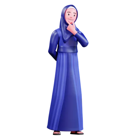 Mujer musulmana jugando  3D Illustration