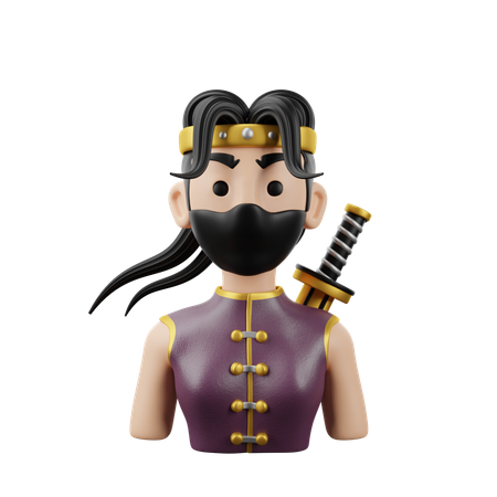 Mujer ninja  3D Icon