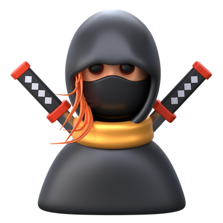 Mujer ninja  3D Icon