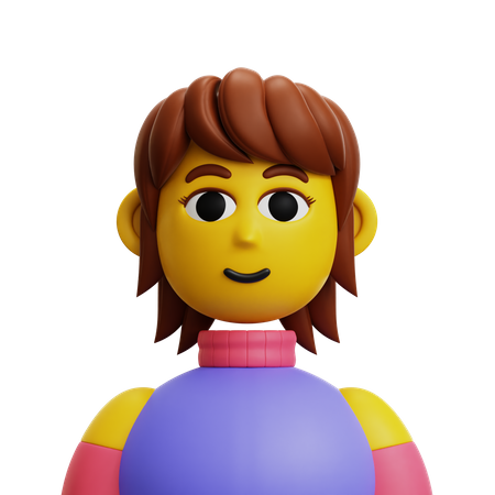 Mujer pelo corto  3D Icon