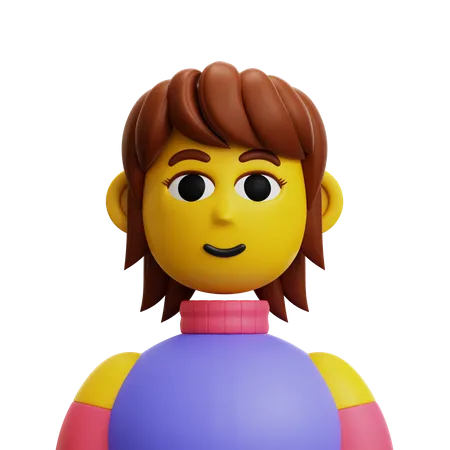 Mujer pelo corto  3D Icon