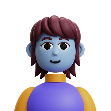 Mujer pelo corto  3D Icon