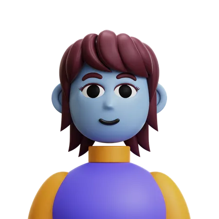 Mujer pelo corto  3D Icon