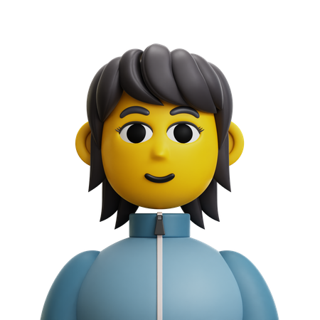 Mujer pelo corto  3D Icon