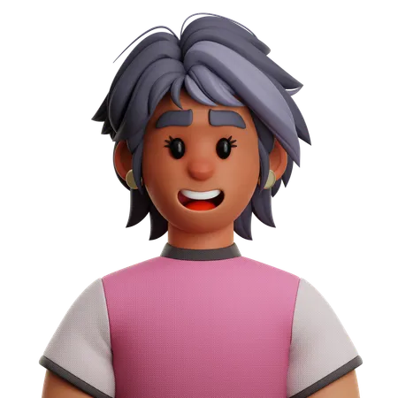 Mujer de pelo corto  3D Icon