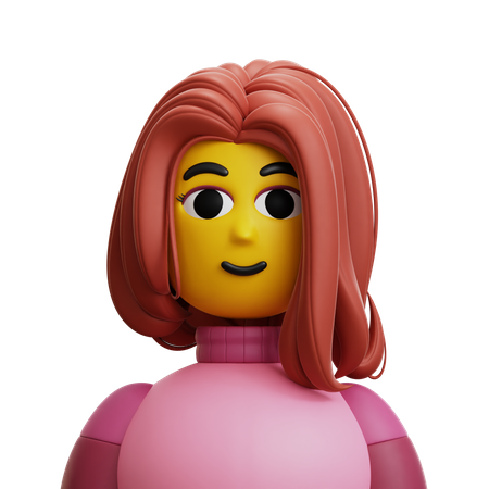 Mujer pelo largo  3D Icon