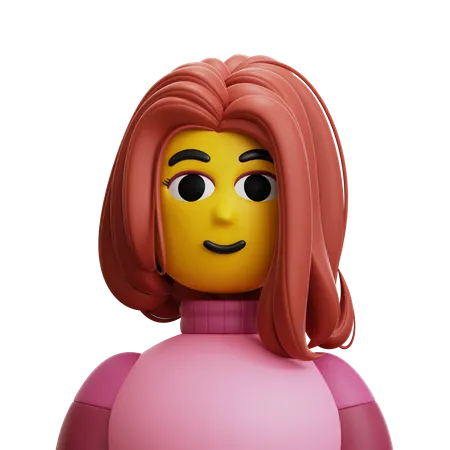 Mujer pelo largo  3D Icon