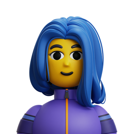 Mujer pelo largo  3D Icon