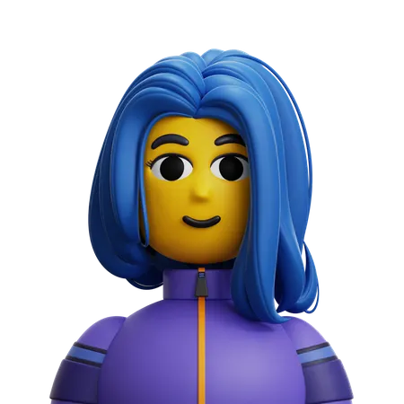 Mujer pelo largo  3D Icon